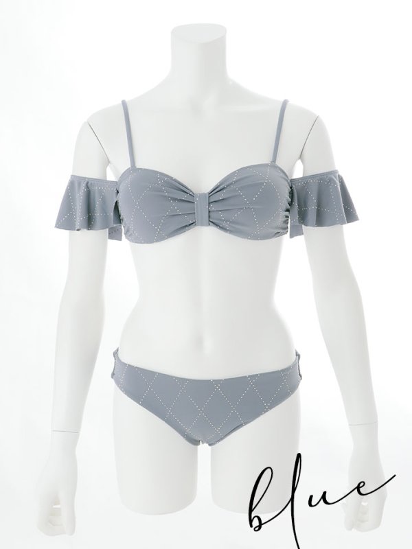 画像25: 【即日発送】【ビキニ】【水着】ビジューオフショルダーフリルビキニ 2点セット[YMT]M275dzc