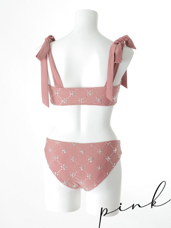 画像24: 【即日発送】【ビキニ】【水着】 ビジューギャザーフロントリボンビキニ ビキニ 2点セット[YMT]M276dzc