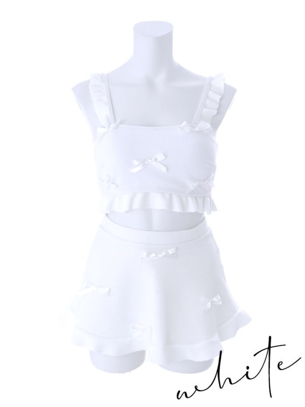 画像22: 【即日発送】【ビキニ】【水着】立体リボンフリルスカートビキニ  3点セット [YMT]