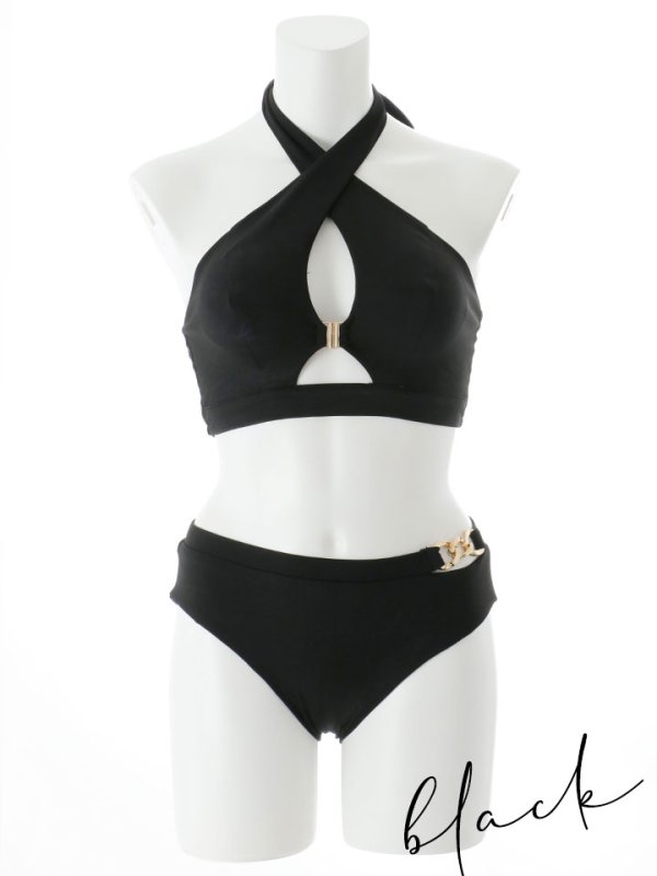 画像28: 【即日発送】【ビキニ】【水着】クロスホルターネックビキニ 2点セット [YMT]