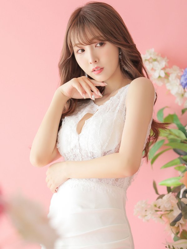 画像13: 【Miyu × GLAMOROUS by Andy COLLECTION】ワンカラー/ レース/ アシメスカート/ タイト/ ミニドレス / キャバドレス[FB03]