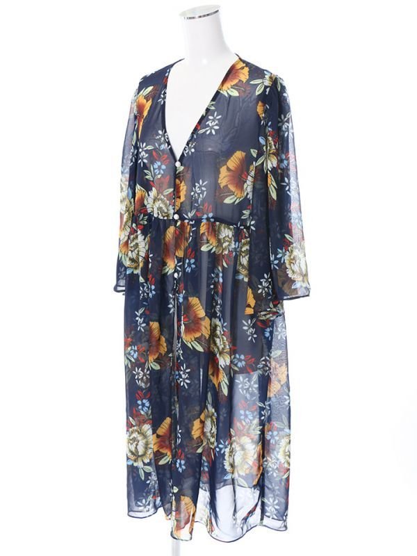 画像5: SALE！【カーディガン】ボタニカルフラワーシフォンカーディガン[HC03-U]