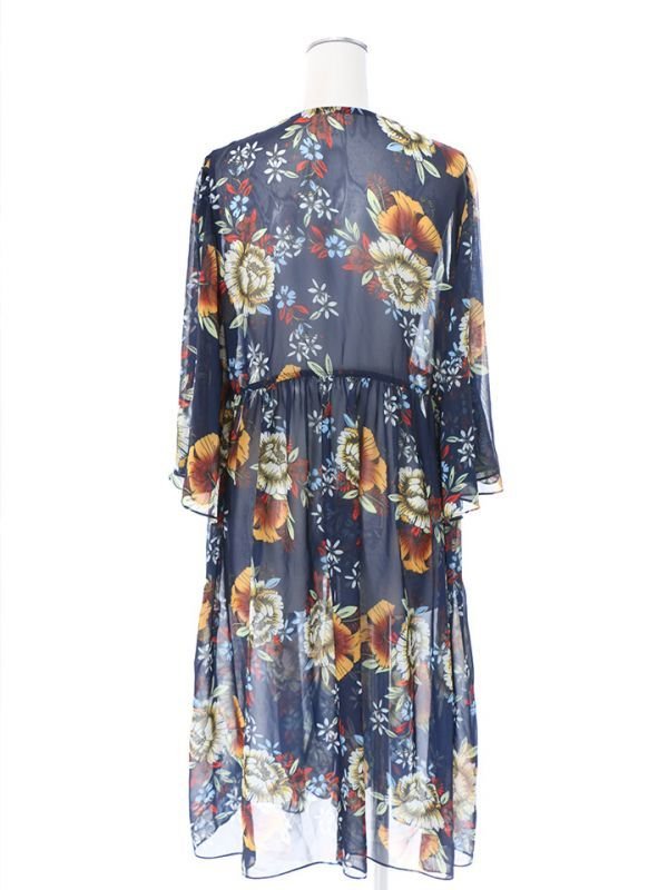 画像6: SALE！【カーディガン】ボタニカルフラワーシフォンカーディガン[HC03-U]