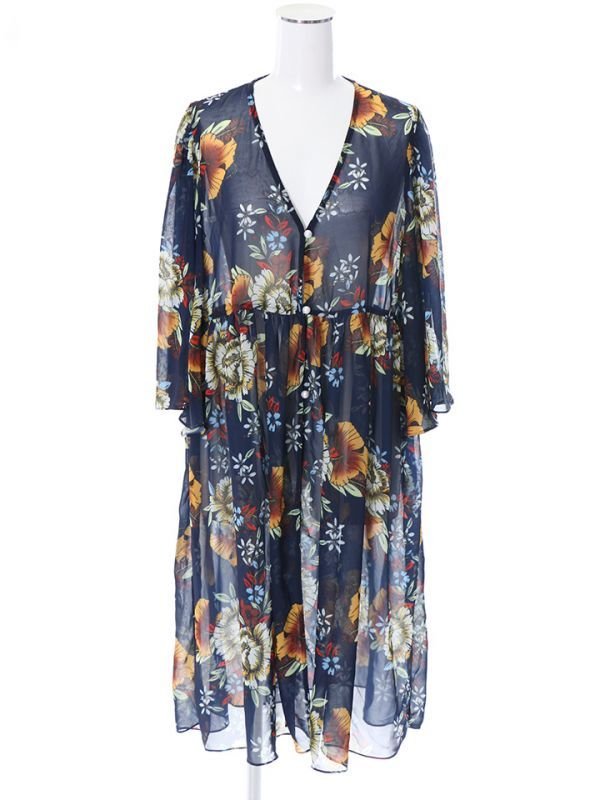 画像3: SALE！【カーディガン】ボタニカルフラワーシフォンカーディガン[HC03-U]