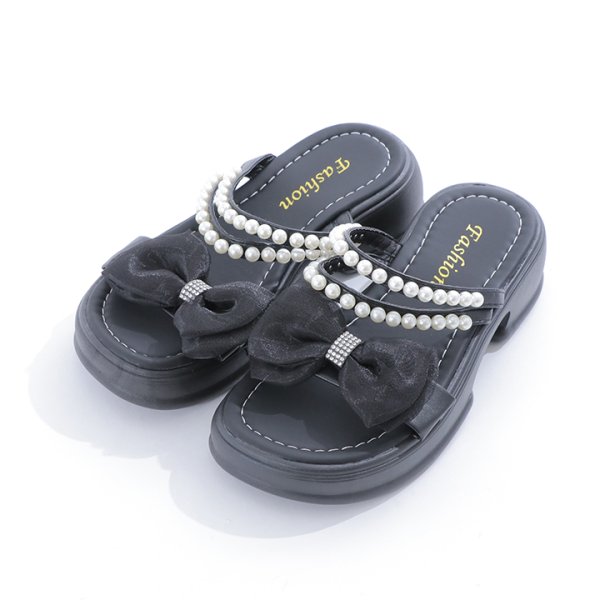 画像9: 【即日発送】【水着小物：ビーチサンダル】パール付き/ リボン/ 厚底サンダル[YMT]