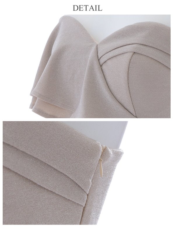 画像20: 【MONOQLO/モノクロ】アシンメトリー/ フリル/ ベア/ ラメ/ ストレッチ/ スリット/ タイト/ ロングドレス/ キャバドレス/ long【OF2C】[OF2]