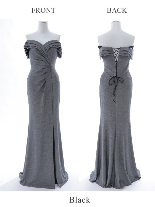 画像15: 【MONOQLO/モノクロ】オフショル/ シンプル/ ワンカラー/ スリット/ タイト/ ロングドレス/ キャバドレス/ long【OF2C】[OF2]