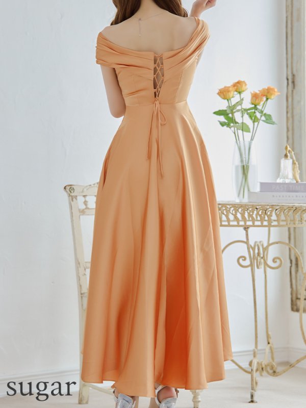 画像15: 【MONOQLO/モノクロ】オフショル/ バストクロス/ テールカット/ フレア/ ミモレ丈/ マキシ丈/ ロングドレス/ キャバドレス/ long【OF2C】[OF2]