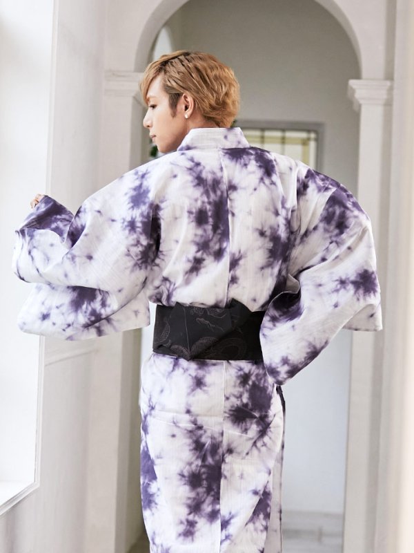 画像4: 【即日発送】【浴衣セット】タイダイ柄メンズ浴衣 【浴衣３点セット 浴衣/帯/下駄】[HC02]