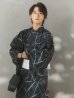画像8: 【ノベルティ対象】【即日発送！】【メンズ浴衣】ブラックグリーン幾何学的模様浴衣【浴衣３点セット 浴衣/帯/下駄】 OBI-MS-001-ok-6-W [YMT]