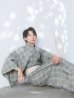 画像12: 【即日発送】【メンズ浴衣】グリーンベージュモダン浴衣【浴衣・帯・下駄セット】OBI-MS-001-ok-8-IV [YMT]