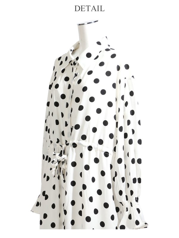 画像12: 真優川 咲ちゃんコラボ【ルームウェア】ルームローブワンピ/ ドット/羽織り/ 清楚ワンピ【HC02】