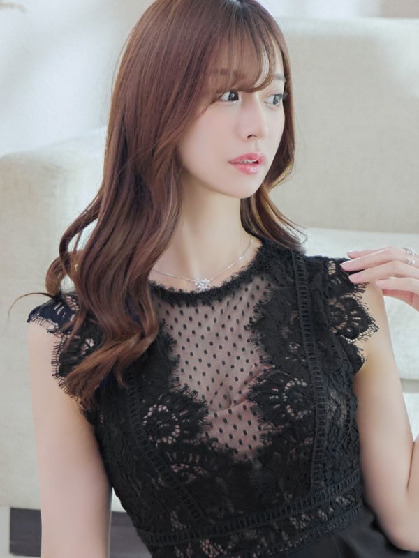 画像3: 【Andy ANDY Fashion Press 13 COLLECTION 02】レース切り替え/ ペプラム/ ノースリーブ/ タイト/ ミニドレス/ キャバドレス[OF05]