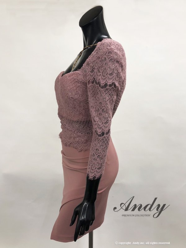 画像20: 【ANDY/アンディ】レース切替/ 長袖/ 袖あり/ アシメスカート/ タイト/ ミニドレス/ キャバドレス[FB03]