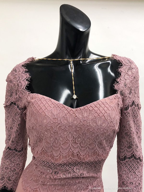 画像22: 【ANDY/アンディ】レース切替/ 長袖/ 袖あり/ アシメスカート/ タイト/ ミニドレス/ キャバドレス[FB03]