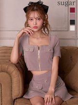 XSサイズあり【ANDY/アンディ】ストレッチ/ スクエアネック/ 半袖/ 袖あり/  セットアップ/ ミニドレス/ キャバドレス[OF05]