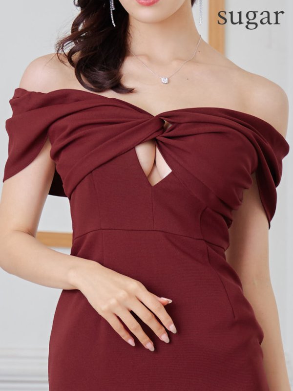 画像19: 【ANDY/アンディ】 フリル/ マーメイド/ カットアウト/ 無地/ オフショルデザイン/ ミディアムドレス/ キャバドレス[OF05]