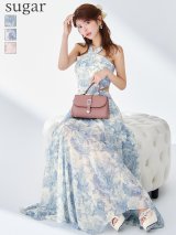 XSサイズあり【ANDY/アンディ】ホルターネック/ ウエストカット/ ノースリーブ/ フレア/ シフォン/ ロングドレス/ ワンピース/ キャバドレス[OF05]