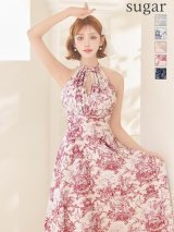XSサイズあり【ANDY/アンディ】ハイネック/ アメスリ/ クラシカルプリント/ シフォン/ フレア/ ロングドレス/ ワンピース/ キャバドレス[OF05]
