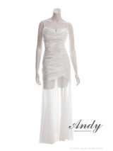 【予約商品/10月中旬発送予定】【ANDY/アンディ】シースルー/ バストジップ/ ドレープ/ ウエストタック/ キャミ/ ロングドレス/ キャバドレス[OF05]