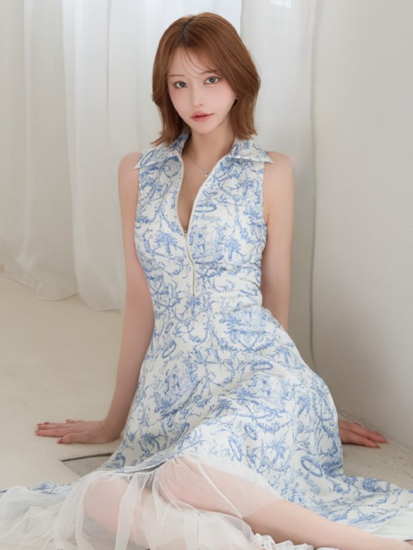 アイボリーxブルー　モデル：れみれみ　身長：163cm　着用サイズ：Sサイズ