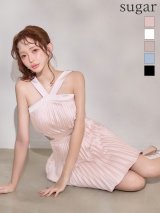 XSサイズあり【ANDY/アンディ】ノースリーブ/ サテン/ ワンカラー/ プリーツ/ サイドカット/ フレア/ ミニドレス/ キャバドレス[OF05]