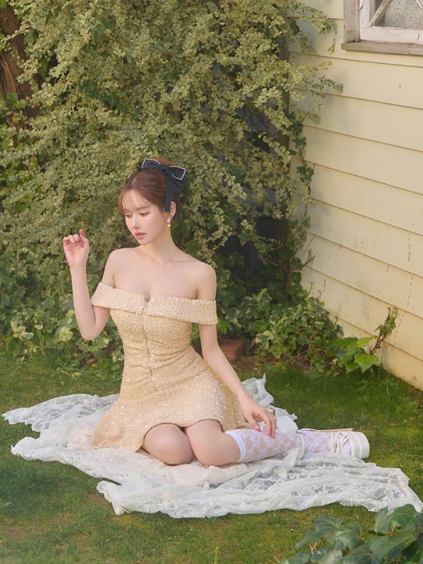 ベージュ　モデル：ゆめ　身長：160cm　着用サイズ：Sサイズ