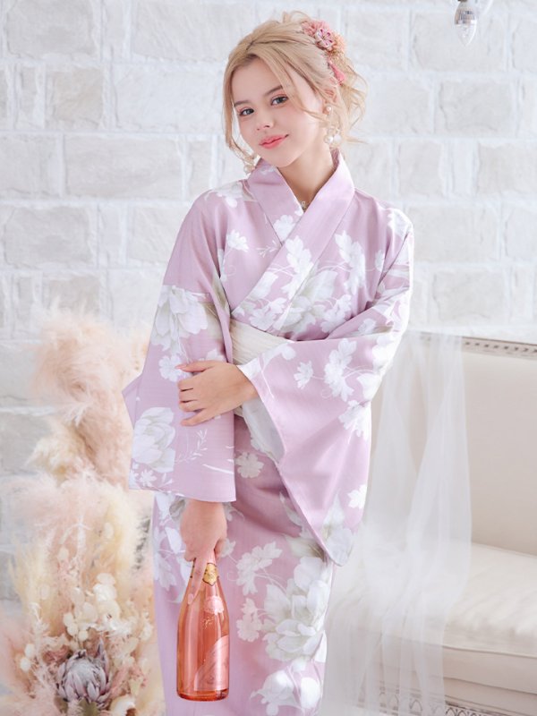 画像11: 【即日発送】【浴衣セール】【浴衣】大胆な牡丹が咲き誇るピンク地浴衣【浴衣３点セット 浴衣/帯/下駄】[YMT]