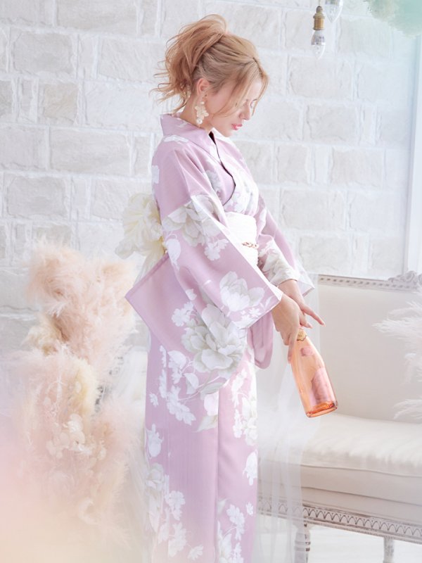 画像12: 【即日発送】【浴衣セール】【浴衣】大胆な牡丹が咲き誇るピンク地浴衣【浴衣３点セット 浴衣/帯/下駄】[YMT]