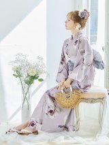 【浴衣セール】【即日発送】ロマンティックピオニー浴衣 OBI-g-500-kj-8-GY / HIMO-900-yn-4-GYxGY / HEKO-800-sb-5-W / YA-74-kn-MVPL /GETA-01-kj-3-IV[YMT]