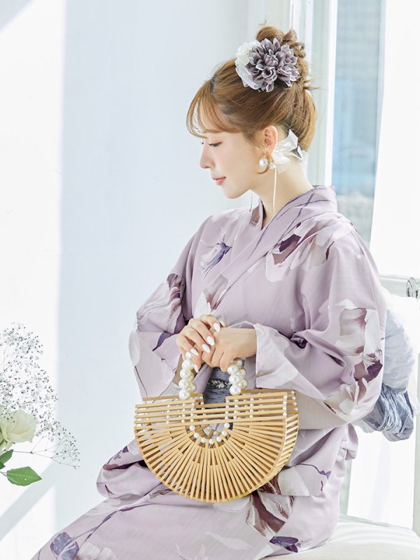 画像4: 【浴衣セール】【即日発送】ロマンティックピオニー浴衣【浴衣３点セット 浴衣/帯/下駄】[YMT]