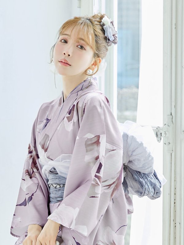 画像3: 【浴衣セール】【即日発送】ロマンティックピオニー浴衣【浴衣３点セット 浴衣/帯/下駄】[YMT]