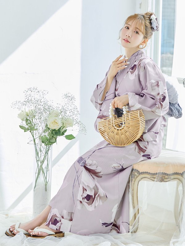 画像5: 【浴衣セール】【即日発送】ロマンティックピオニー浴衣【浴衣３点セット 浴衣/帯/下駄】[YMT]