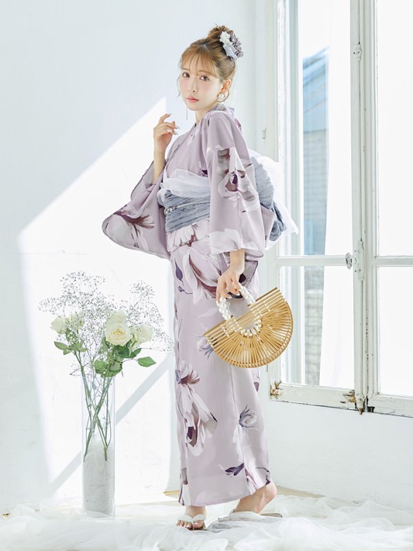 画像8: 【浴衣セール】【即日発送】ロマンティックピオニー浴衣【浴衣３点セット 浴衣/帯/下駄】[YMT]