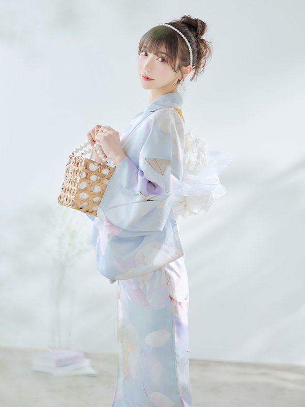 画像2: 【即日発送！】アイシーフラワー牡丹浴衣 OBI-siwa-200-kj-13-OW / HIMO-903-kj-W / HEKO-800-sb-5-WH / YA-1079-kj-7-W / GETA-01-kj-3-IV/ [YMT]