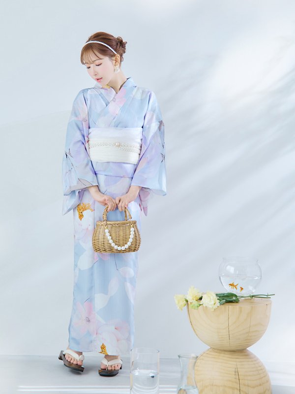 画像7: 【即日発送】シャーベットフラワー牡丹浴衣【浴衣３点セット 浴衣/帯/下駄】[YMT]