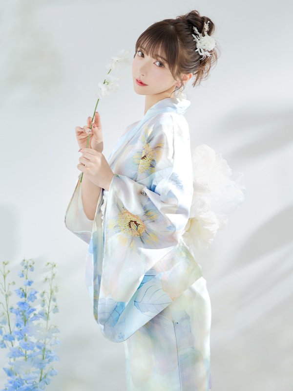 画像10: 【即日発送】アイシーフラワー牡丹浴衣【浴衣３点セット 浴衣/帯/下駄】[YMT]