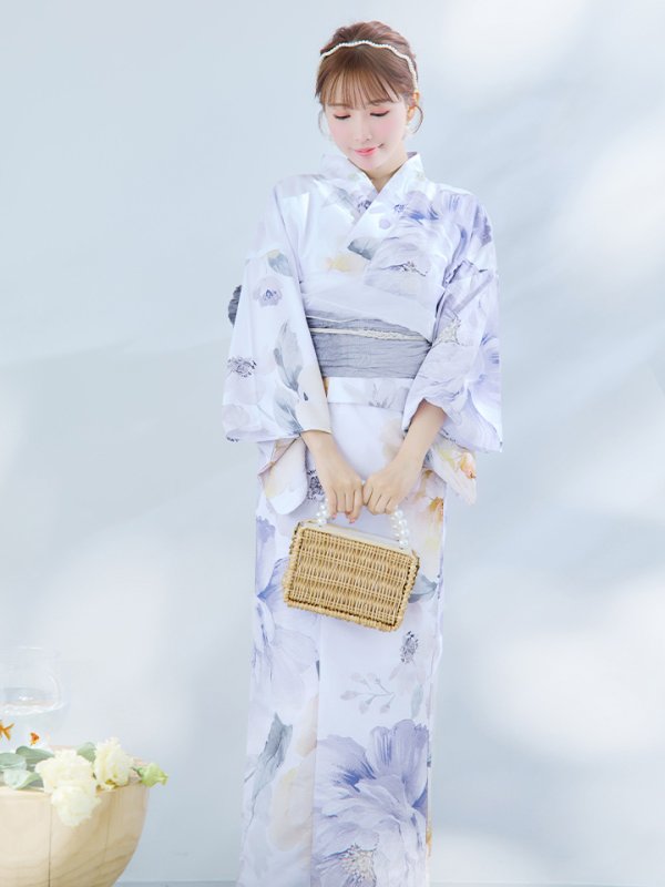 画像5: 【即日発送】シャーベットフラワー牡丹浴衣【浴衣３点セット 浴衣/帯/下駄】[YMT]