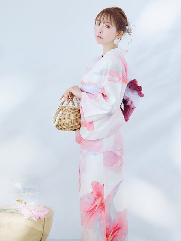 画像5: 【即日発送】ニュアンスピンク金魚浴衣【浴衣３点セット 浴衣/帯/下駄】[YMT]