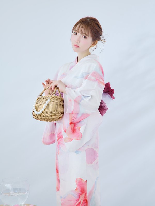 画像7: 【即日発送】ニュアンスピンク金魚浴衣【浴衣３点セット 浴衣/帯/下駄】[YMT]