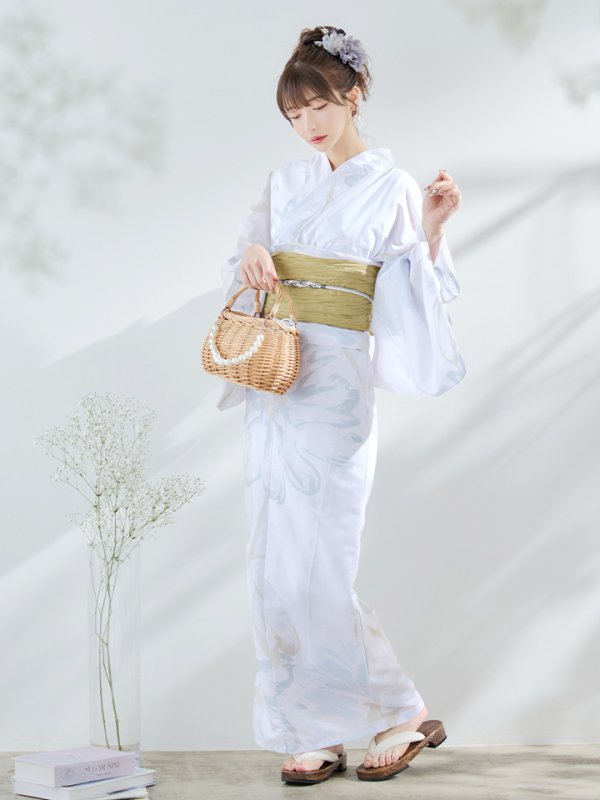 画像17: 【即日発送】ニュアンスフラワーベージュ浴衣【浴衣３点セット 浴衣/帯/下駄】[YMT]