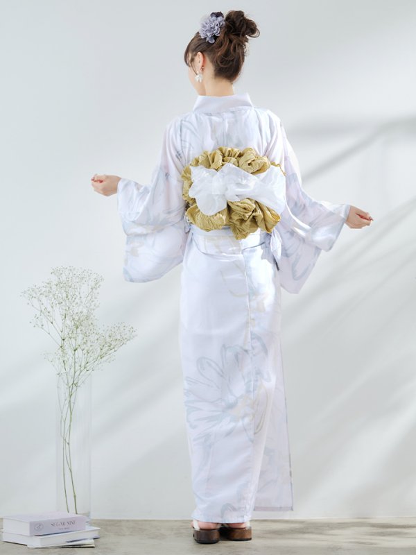 画像19: 【即日発送】ニュアンスフラワーベージュ浴衣【浴衣３点セット 浴衣/帯/下駄】[YMT]