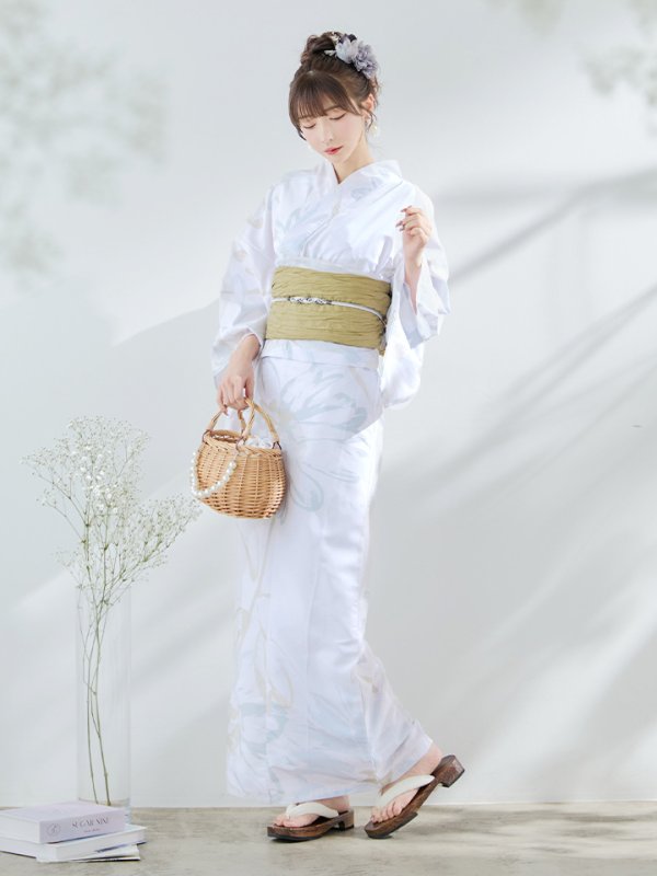 画像4: 【即日発送】ニュアンスフラワーベージュ浴衣【浴衣３点セット 浴衣/帯/下駄】[YMT]