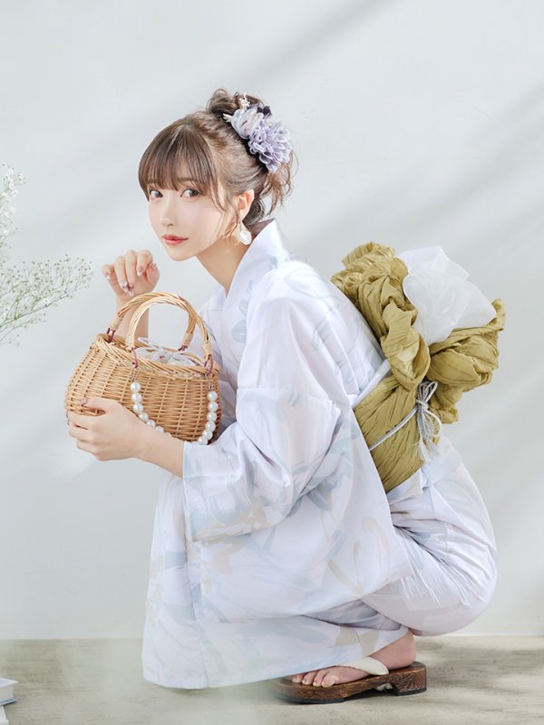 画像5: 【即日発送】ニュアンスフラワーベージュ浴衣【浴衣３点セット 浴衣/帯/下駄】[YMT]