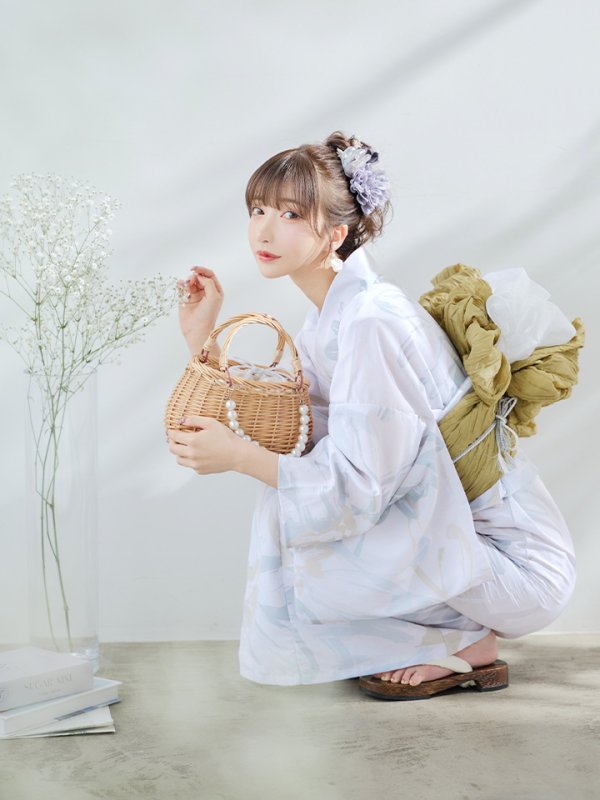 画像7: 【即日発送】ニュアンスフラワーベージュ浴衣【浴衣３点セット 浴衣/帯/下駄】[YMT]