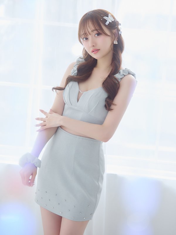 画像6: XSサイズあり【PURESS/ピュアレス】デザインショルダー/ バストタック/ チェーン/ ビジュー/ セパレート/ タイト/ マイクロミニ/ ミニドレス/ キャバドレス[OF5]