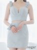 画像17: XSサイズあり【PURESS/ピュアレス】デザインショルダー/ バストタック/ チェーン/ ビジュー/ セパレート/ タイト/ マイクロミニ/ ミニドレス/ キャバドレス[OF5]