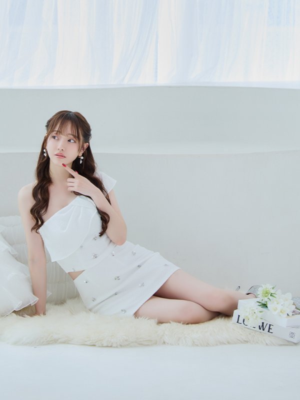 画像6: XSサイズあり【PURESS/ピュアレス】ビックリボン/ ワンショルダー/ ビジュー/ セパレード/ タイト/ マイクロミニ/ ミニドレス/ キャバドレス[OF5]