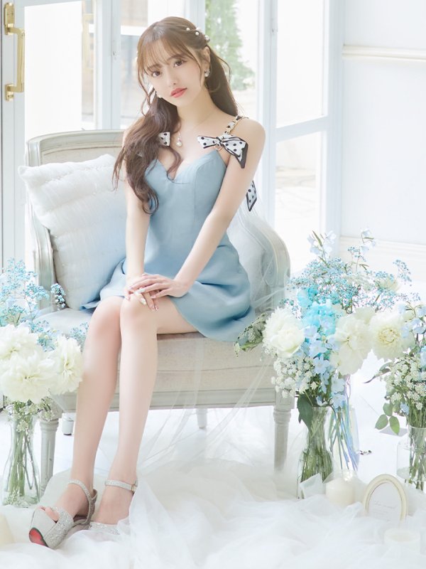 画像4: XSサイズあり【PURESS/ピュアレス】 ショルダーチェーン/ スカーフ/ フレア/ シンプル/ ワンカラー/ ミニドレス/ キャバドレス[OF5]