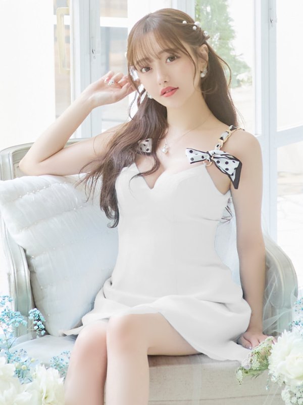 画像16: XSサイズあり【PURESS/ピュアレス】 ショルダーチェーン/ スカーフ/ フレア/ シンプル/ ワンカラー/ ミニドレス/ キャバドレス[OF5]